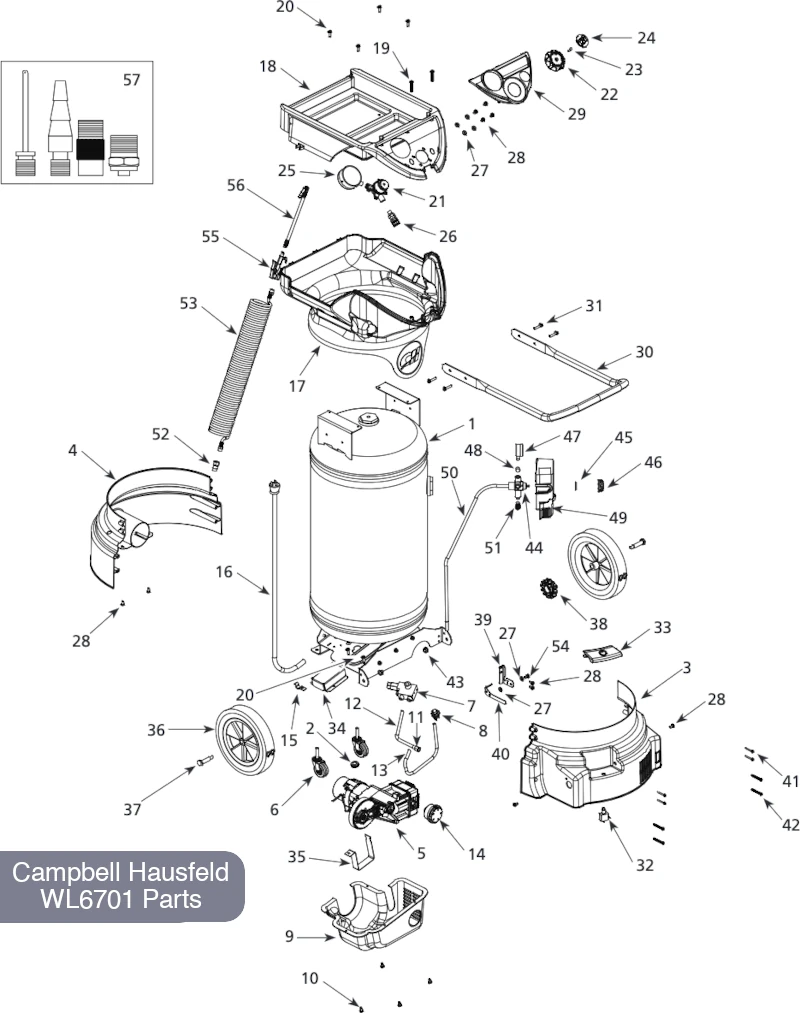 Campbell Hausfeld  WL6701, WL6703 Parts Diagram