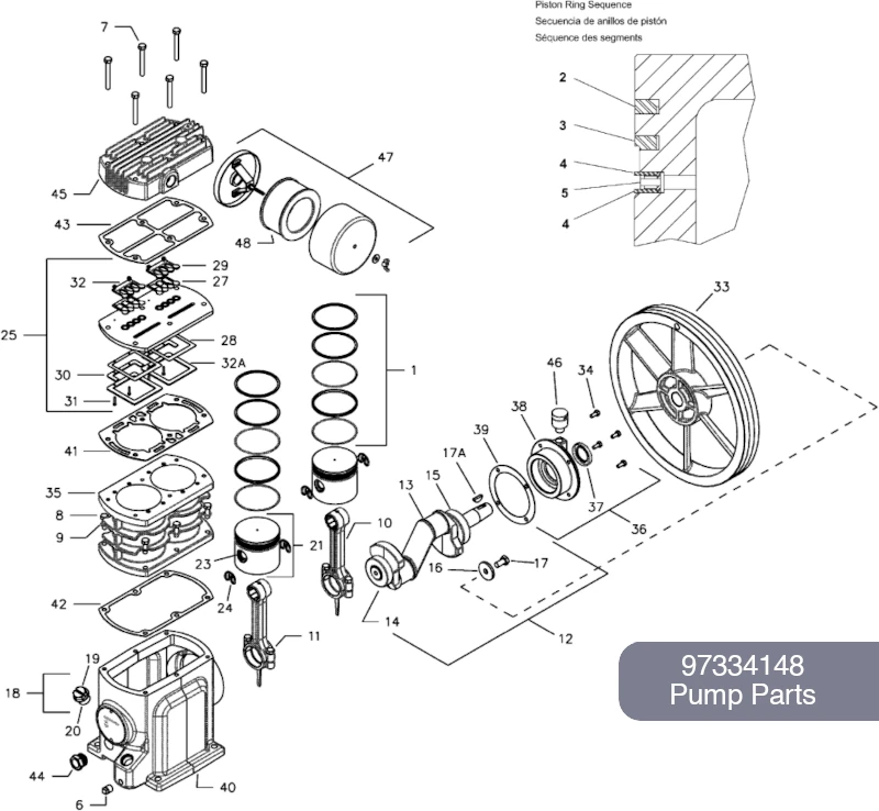 Pump 97334148 Parts (for SS5L5 , SS5N5)