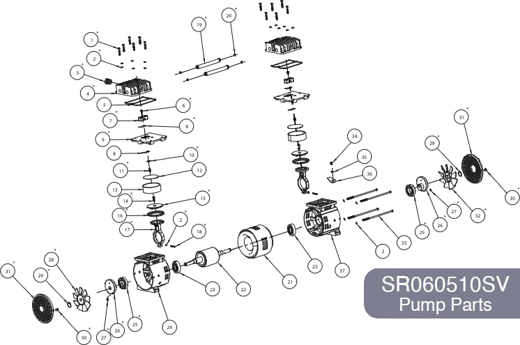 Pump SR060510SV Parts (for DC080500)