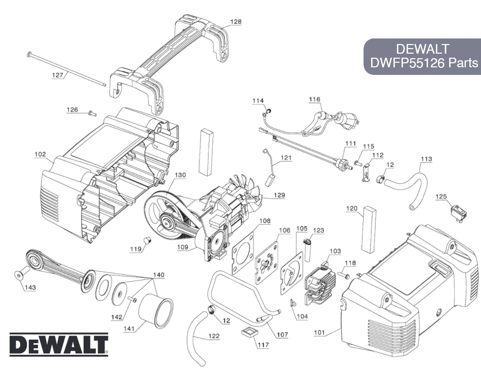 DEWALT DWFP55126 Parts - 6 Gal Pancake Air Compressor