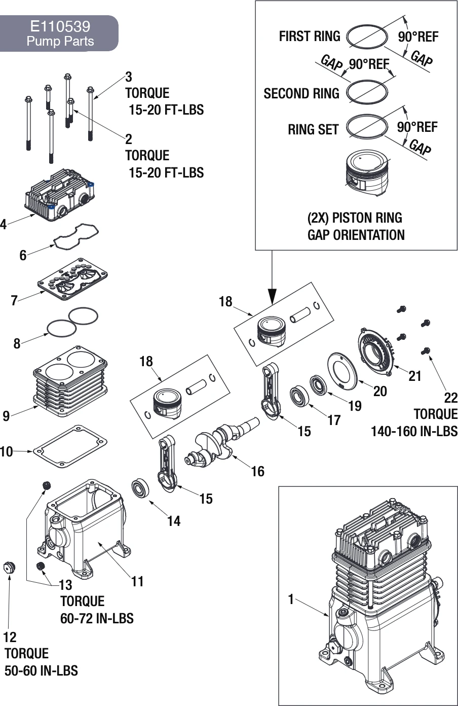 Pump E110539 Parts ( DXCM251 and DXCM601 )