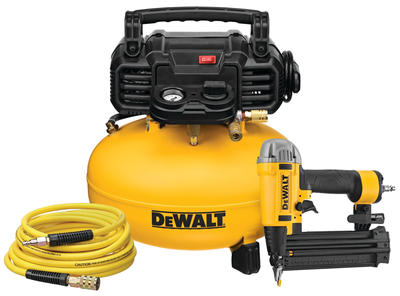 DEWALT DWFP1KIT 18 Gauge Brad Nailer and 6 Gallon Oil-Free Pancake Air Compressor