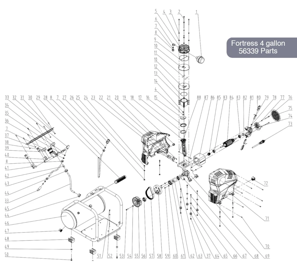 FORTRESS 4 Gal Air Compressor Parts – 56339
