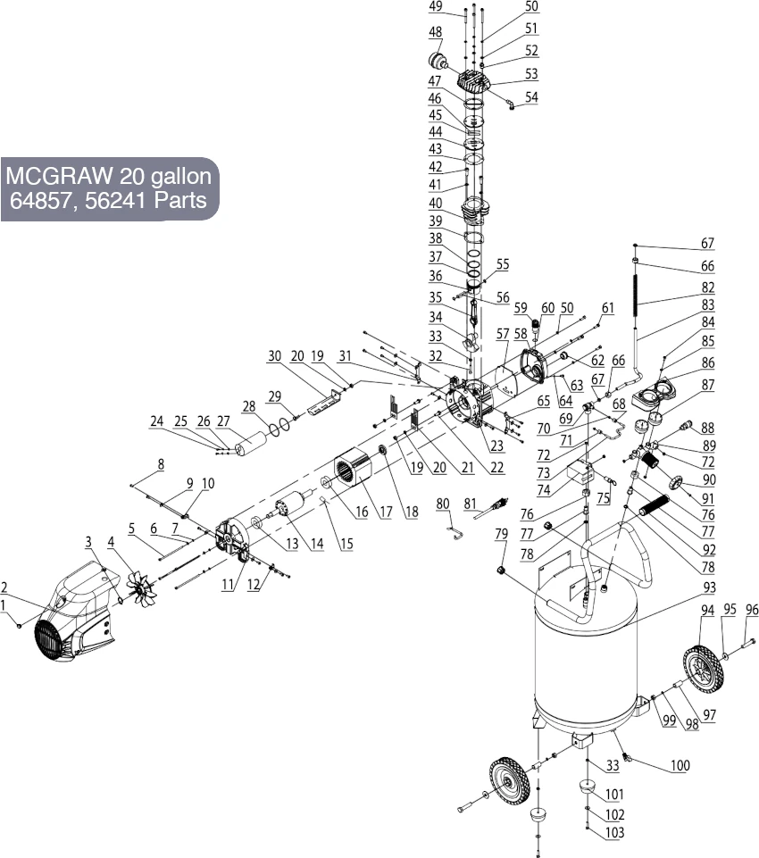 MCGRAW 64857, 56241 Parts List Diagram