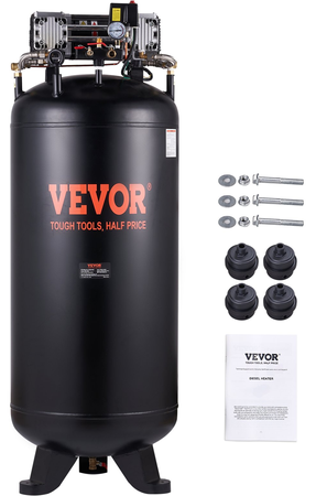 VEVOR 80 Gallon Air Compressor, 6.5HP 15.5SCFM@90 PSI, 2-Stage 145PSI Oil Free