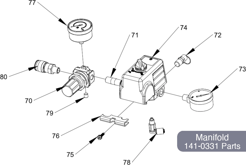 Manifold Regulator Assembly 141-0331 Parts Diagram