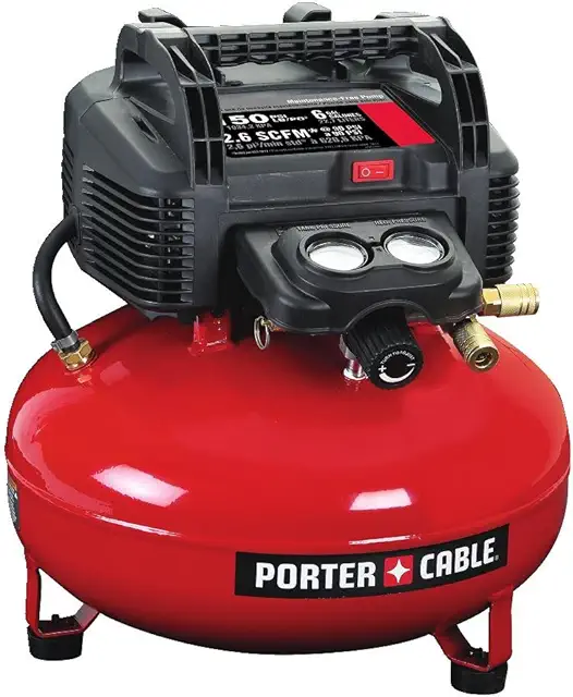 PORTER-CABLE Air Compressor, 6-Gallon, Pancake, Oil-Free (C2002)