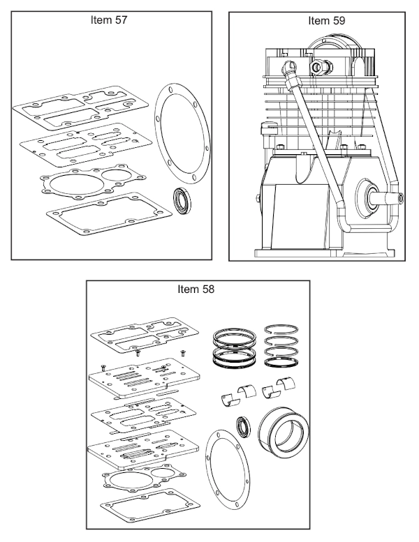 Gaskets, Overhaul kit, Pump assy