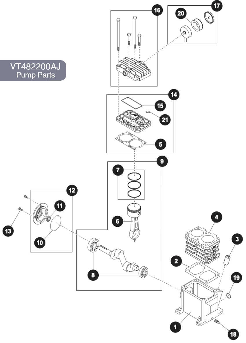 Pump VT482200AJ Parts Diagram