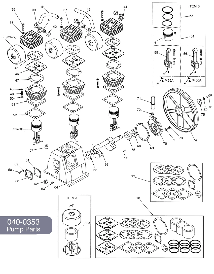 Pump 040-0353 Parts Diagram