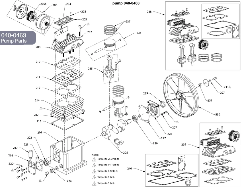 Pump 040-0463 Parts Diagram